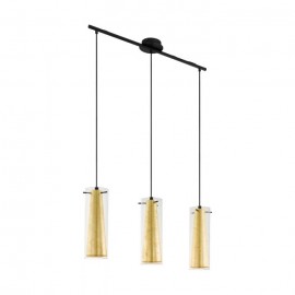 Eglo-Pinto Gold H/L 1X60W E27 & H/L 3X60W E27 Black/Gold Pendant Light